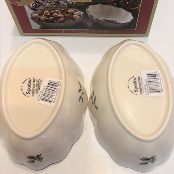 Spode Flude Oval Dish set of 2 - Picture 3 of 3